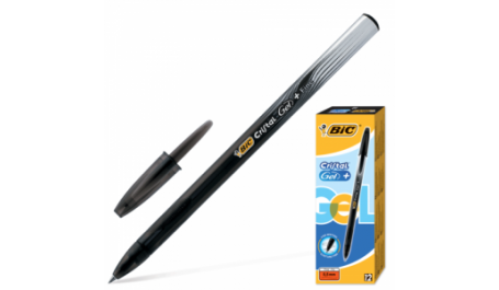 BIC Gelinis rašiklis CRISTALGEL 0.5 mm, juodas, pakuotėje 12 vnt 314603