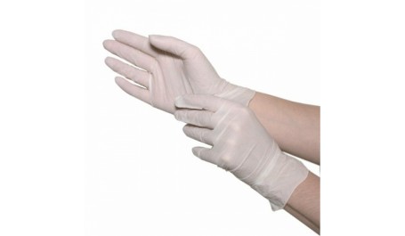 Pirštinės, vienkartinės, lateksinės, pudruotos S (100vnt)