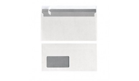 Vokas su langeliu (45x90 mm),  kairėje, apačioje, C5, 162x229 mm, 80 g, baltas (1000 vnt.)