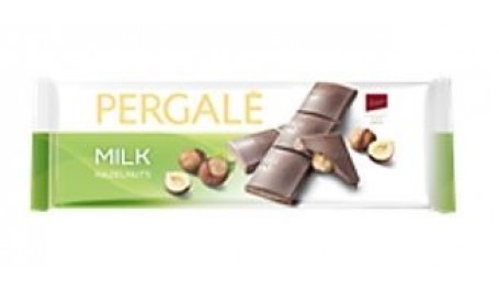 Šokoladas Pergalė, pieninis su sveikais lazdyno riešutais 250g