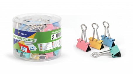 Spaustukai Forpus, 19mm, pastelinės spalvos(40)