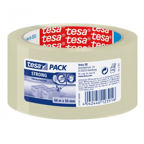 Pakavimo juosta Tesa Strong, 50mmx66m, skaidri  1115-015