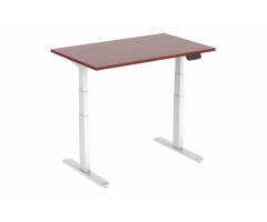 Reguliuojamo aukščio stalas Up Up, baltu rėmu, elektrinis 2 varikliu reguliuojamas aukštis, 3-sekcijų, tamsaus riešuto stalviršis (LMDP) 1200x750mm