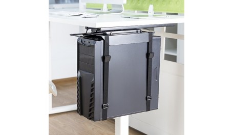 Prisegamas kompiuterio laikiklis su bėgeliais