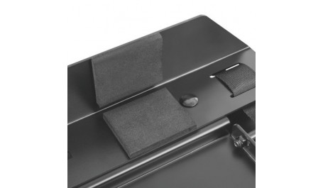 Prisegamas kompiuterio laikiklis su bėgeliais