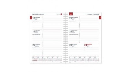 Vidaus blokas kalendoriui BUROODISAIN MANAGER Week 2020, A5