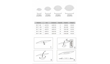 Šviestuvas, įmontuojamas, LED, 18W, 205mm