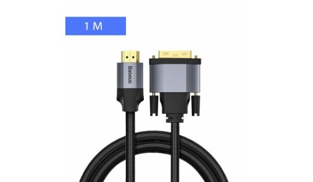 Kabelis Baseus HDMI-DVI kištukai 1m. dvipusis tamsiai pilkas