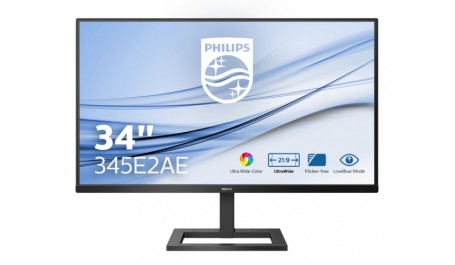 Monitorius PHILIPS 345E2AE/00 34inch IPS WQHD 3440x1440 21:9 1000:1 300cd/m2 4ms GtG E