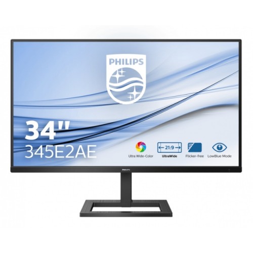 Monitorius PHILIPS 345E2AE/00 34inch IPS WQHD 3440x1440 21:9 1000:1 300cd/m2 4ms GtG E
