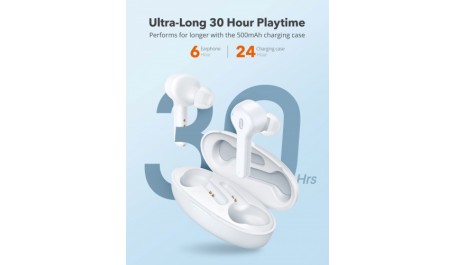 TaoTronics bevielės ausinės TT-BH053, baltos