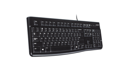 Logitech K120 USB OEM - EMEA (US) (920-002590), laidinė klaviatūra, juoda