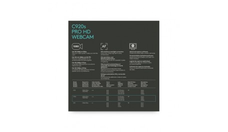Logitech C920S Pro HD Webcam (960-001252), internetinė kamera, juoda