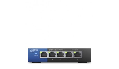 Tinklo šakotuvas Linksys Switch LGS105 Unmanaged, Desktop, 1 Gbps (RJ-45), 5 ports 5, external power