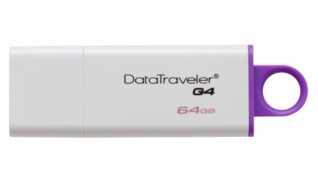 USB atmintinė Kingston DataTraveler I G4 64 GB, USB 3.0, Purpurinė, Balta