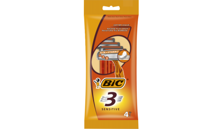 BIC Vienkartiniai skustuvai 3 SENSITIVE (4 vnt.)
