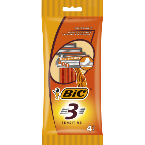 BIC Vienkartiniai skustuvai 3 SENSITIVE (4 vnt.)