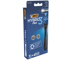 BIC Sisteminis skustuvas ir keičiamos galvutės  HYBRID 3 (1+4 vnt.)
