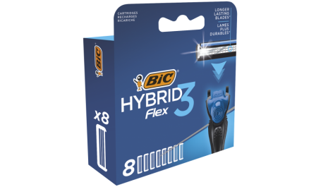 BIC Skustuvo keičiamos galvutės HYBRID 3 FLEX (8 vnt)