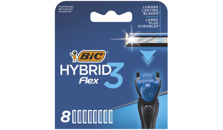 BIC Skustuvo keičiamos galvutės HYBRID 3 FLEX (8 vnt)