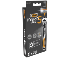 BIC Sisteminis skustuvas ir keičiamos galvutės  HYBRID 5 FLEX (1+2 vnt.)