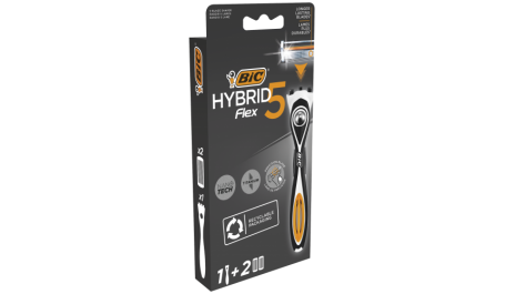 BIC Sisteminis skustuvas ir keičiamos galvutės  HYBRID 5 FLEX (1+2 vnt.)