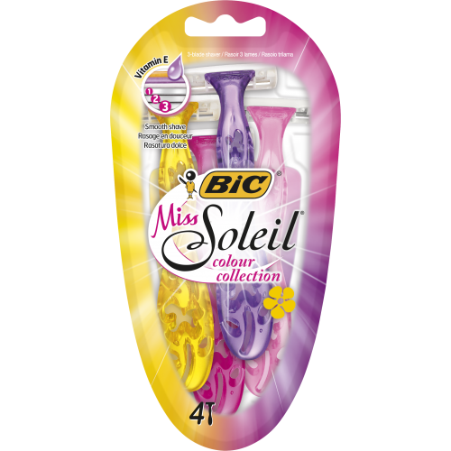 BIC Vienkartiniai moteriški skustuvai MISS SOLEIL COLOR (4 vnt.)