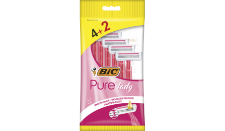 BIC Vienkartiniai moteriški skustuvai PURE LADY (6 vnt.)