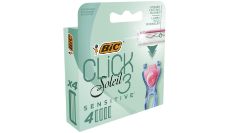 BIC Skustuvo keičiamos galvutės SOLEIL CLICK SENSITIVE (4 vnt.)