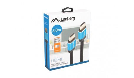 Lanberg kabelis HDMI M/M V2.0 CABLE 3M CU BLACK BOX PREMIUM