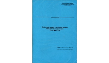 Darbuotojų saugos ir sveikatos įvadinių instruktavimų registracijos žurnalas A4, vertikalus, 10 lapų