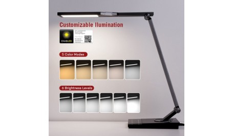 TaoTronics stalinis šviestuvas TT-DL16 LED su USB, pilkas