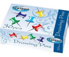 Smeigtukai Centurm, kamštinei lentai, spalvoti (36vnt.)