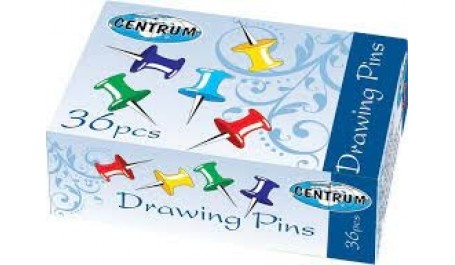 Smeigtukai Centurm, kamštinei lentai, spalvoti (36vnt.)