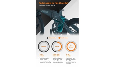 HIMO Z20, elektrinis dviratis, pilkas