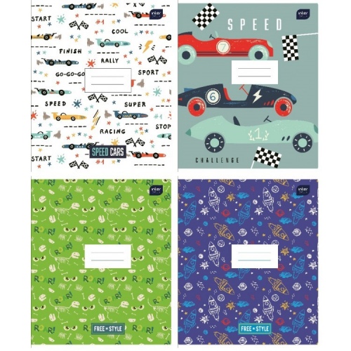 Sąsiuvinis 12l., langeliais BOYS INTERDRUK