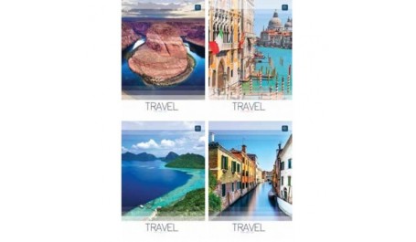 Sąsiuvinis A5, 80l., langeliais  TRAVEL INTERDRUK
