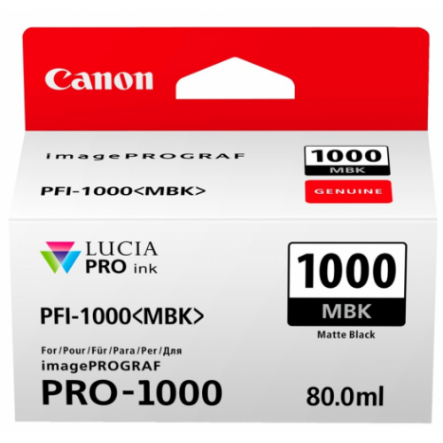 Canon PFI-1000MBK (0545C001), Juoda kasetė