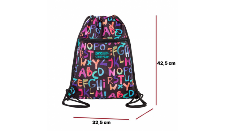 Maišelis sportinei aprangai CoolPack Vert Alphabet