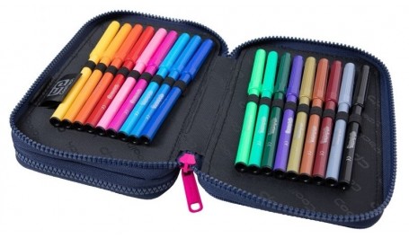 Forminis dviejų skyrių penalas su priedais CoolPack Jumper 2 Drawing Hearts