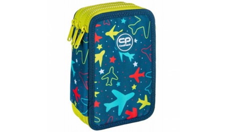 Forminis trijų skyrių penalas su priedais CoolPack Jumper 3 Sky Flights