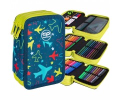 Forminis trijų skyrių penalas su priedais CoolPack Jumper 3 Sky Flights