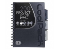 Sąsiuvinis su spirale CoolPack, A5, 200 puslapių, langeliais, pilkos spalvos