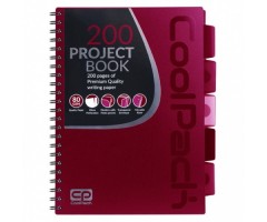Sąsiuvinis su spirale CoolPack, A4, 200 puslapių, langeliais, Raudonos spalvos