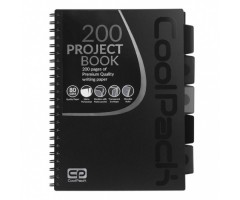 Sąsiuvinis su spirale CoolPack, A5, 200 puslapių, langeliais, juodos spalvos