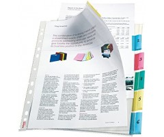 Įmautės Esselte, A4, 130 mikr., skaidri, su 6 skirtukais (1)  0809-130