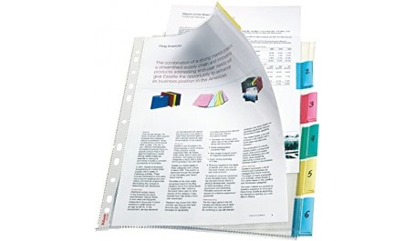 Įmautės Esselte, A4, 130 mikr., skaidri, su 6 skirtukais (1)  0809-130