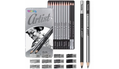 Eskizavimo pieštukų rinkinys Colorino Artis metalinėj dėžutėj 12 vnt