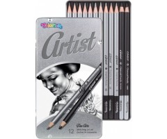 Eskizavimo pieštukų rinkinys Colorino Artis metalinėj dėžutėj 12 vnt