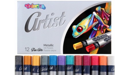 Aliejinės kreidelės Colorino Artist Metallic 12 spalvų